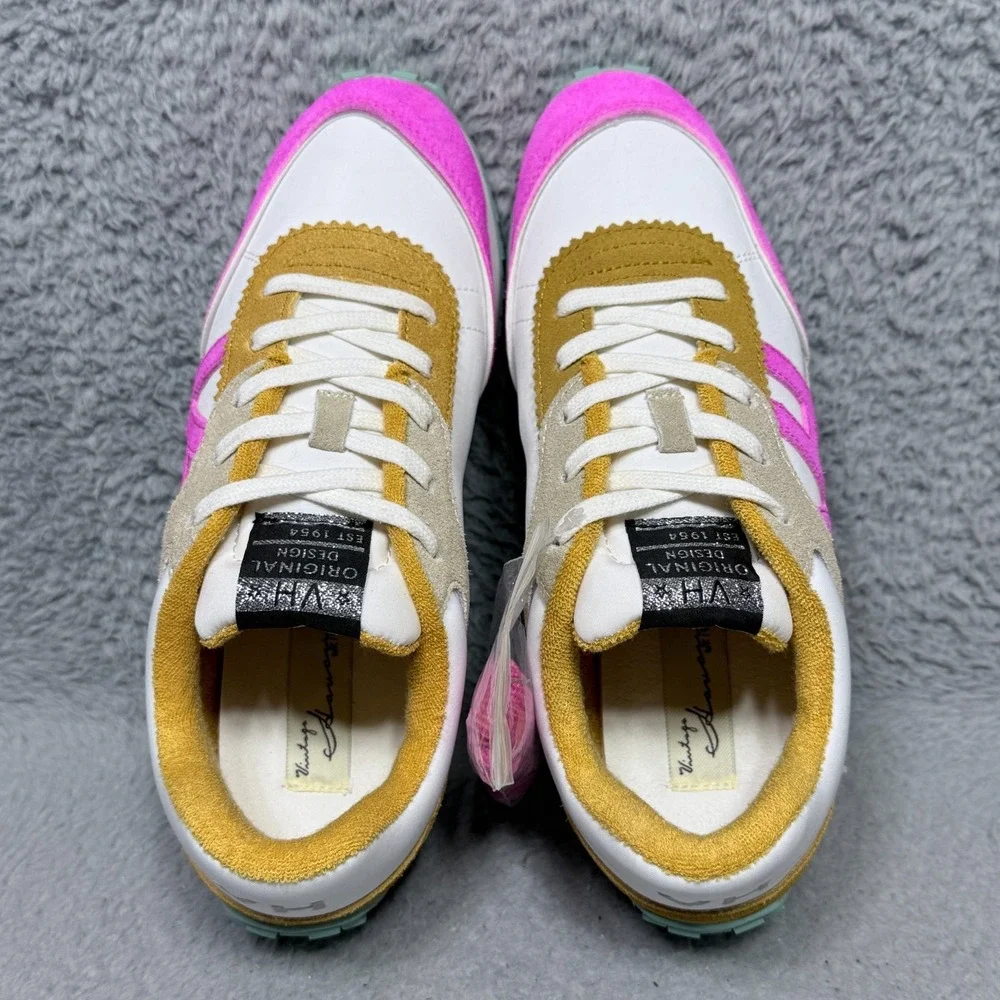 Vintage Havana Cosmic 9 Womens Size 7.5 Sneakers‎ Shoes Mustard Neon Pink Suede